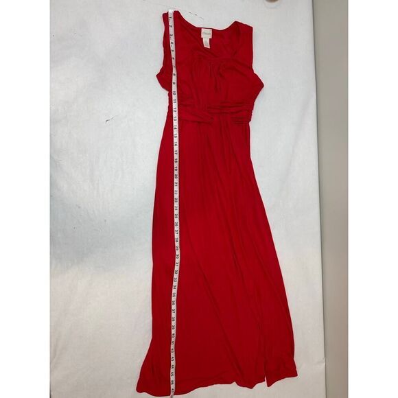 Chicos Maxi Dress Empire Waist Rayon Red Sleeveless - Size 0 Petite - Picture 8 of 10